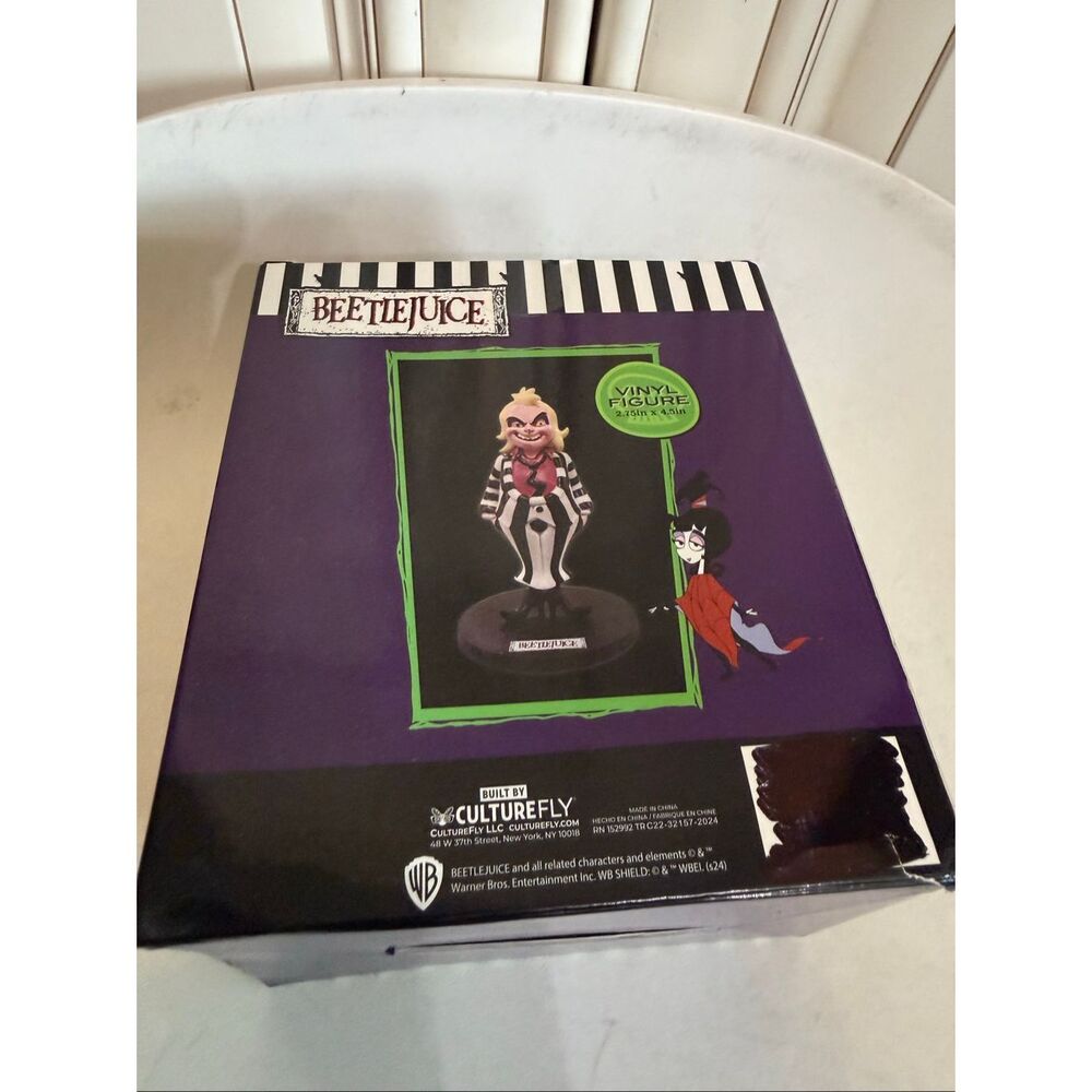 Beetlejuice CultureFly Vinyl Action Figure Collectible Toy Black White NWOT - Picture 3 of 8